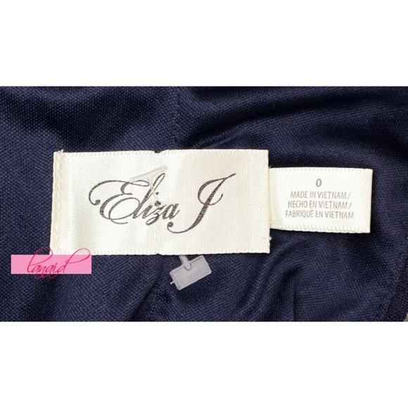 Eliza J Textured Floral Cold-Shoulder Navy Cut-Outs Cutouts A-Line Bodycon Mini - Picture 6 of 7